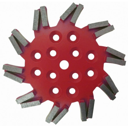 Disc stea cu segmenti diamantati pt. slefuire pardoseli - segment fin - Rosu - 250 mm - prindere 19mm