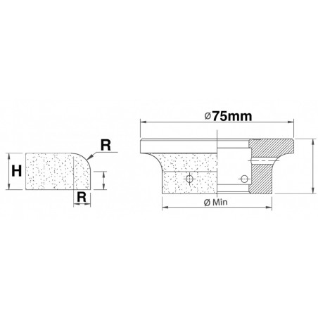 Freza Diamantata Semi-Baston Raza 10mm pt. Marmura, Granit si Gresie
