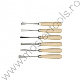25700 VOREL Set 6 dalti curbate, maner lemn