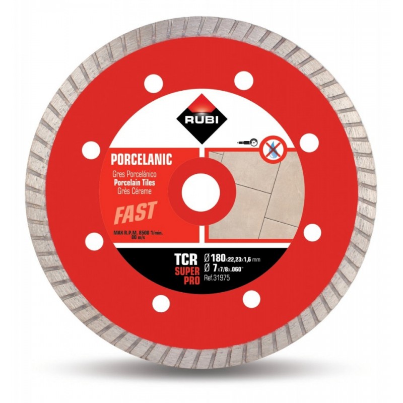 Disc diamantat pt. gresie portelanata 180mm, TCR 180 SuperPro
