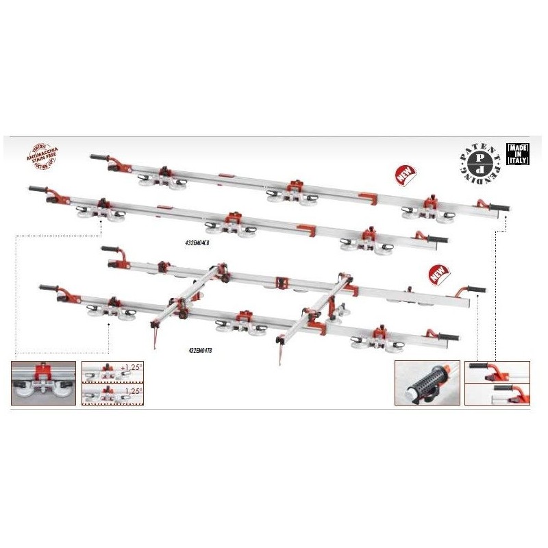 Sistem de transport pt. placi de dimensiuni mari, Easy-move MK IV - 8 ventuze duble, 320cm