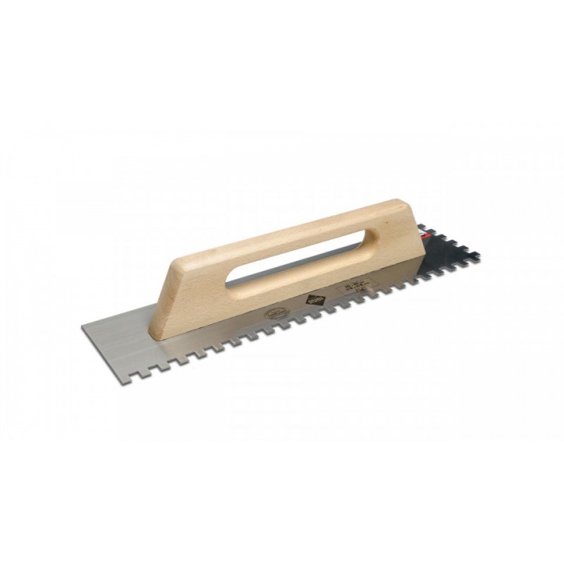 Gletiera dintata cu maner din lemn 48cm, 10x10mm