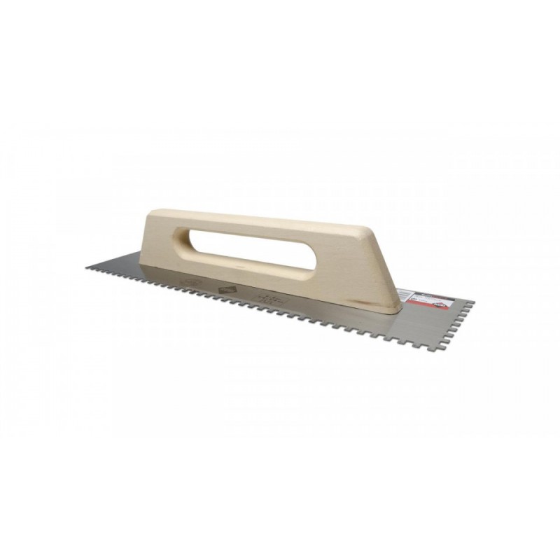 Gletiera dintata cu maner din lemn 48cm, 6x6mm
