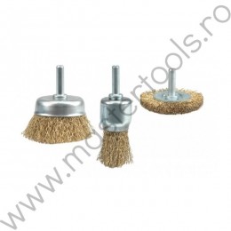06989 VOREL Set 3 perii cupa de sarma ondulata