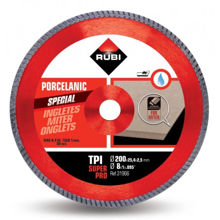 Disc diamantat pt. gresie portelanata, taieri oblice 200mm, TPI 200 SuperPro