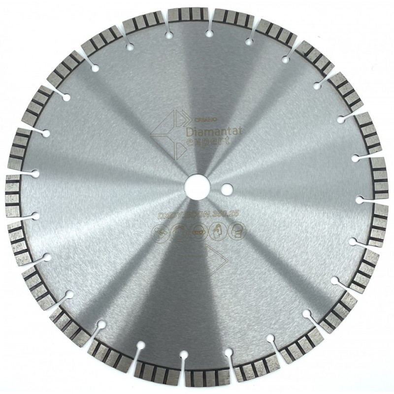 Disc DiamantatExpert pt. Beton armat - Turbo Laser 350mm Profesional Standard