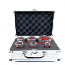 Set carote diamantate pt. gresie portelanata & piatra - diam. 20, 28, 35, 43, 50, 68mm Profesional Standard