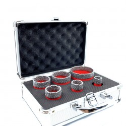 Set carote diamantate pt. gresie portelanata & piatra - diam. 20, 28, 35, 43, 50, 68mm Profesional Standard