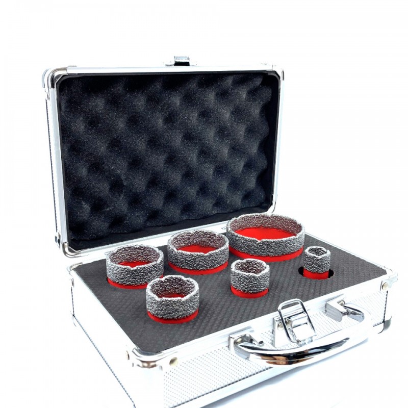 Set carote diamantate pt. gresie portelanata & piatra - diam. 20, 28, 35, 43, 50, 68mm Profesional Standard