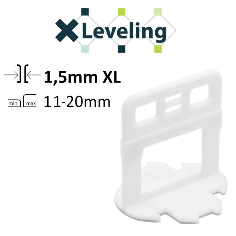 Distantiere XL autonivelare ( Clips XL ) pt. placi groase (11- 20 mm) - Rost de 1,5 mm - 100 buc