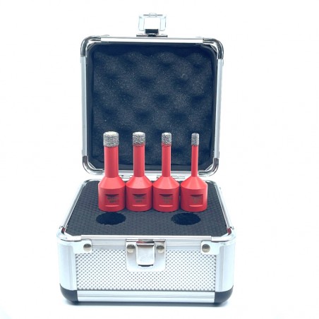 Set carote diamantate pt. gresie portelanata & piatra - diam. 6, 8, 10, 12 mm Profesional Standard