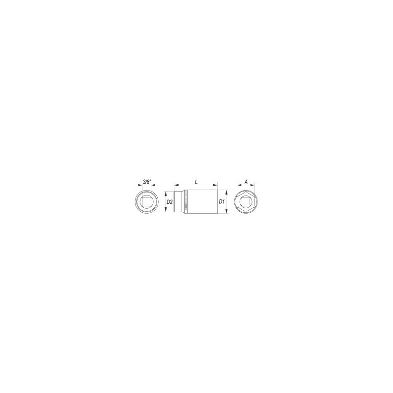 YT-3829 YATO Cheie tubulara hexagonala adanca 3/8"x15mm