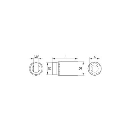 YT-3829 YATO Cheie tubulara hexagonala adanca 3/8"x15mm