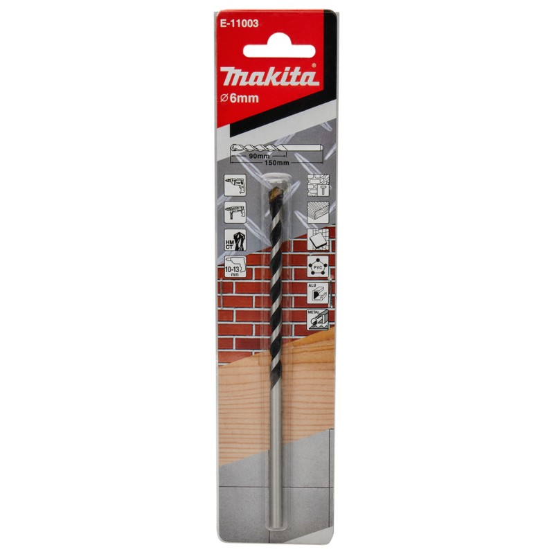 E-11003 MAKITA Burghiu TCT multimaterial, prindere cilindrica, 6x150mm