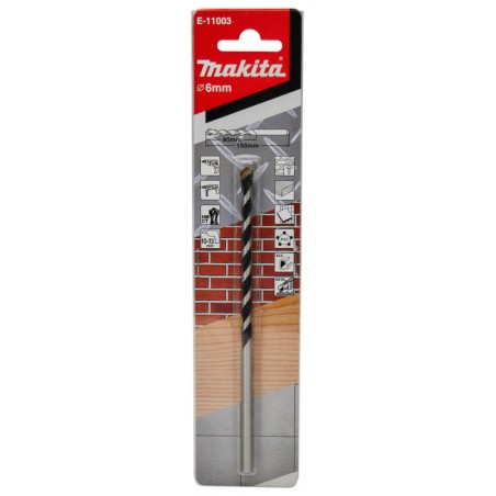 E-11003 MAKITA Burghiu TCT multimaterial, prindere cilindrica, 6x150mm