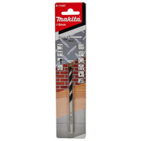 E-11047 MAKITA Burghiu TCT multimaterial, prindere cilindrica, 8x120mm