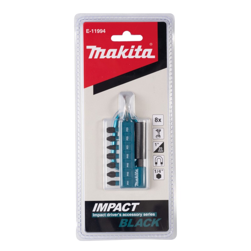 E-11994 MAKITA Set 7 biti impact black 25mm, hexagon 1/4"