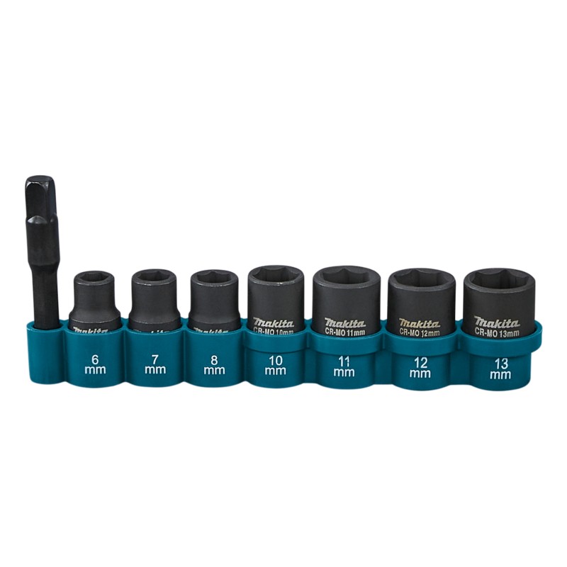 E-12289 Makita Set 7 chei tubulare de impact si adaptor, patrat 1/4"