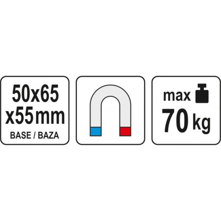 YT-72460 YATO Suport magnetic pentru ceas comparator