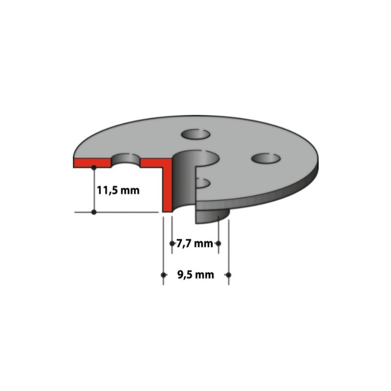 164379-4 MAKITA Ghidaj sablon freze lemn, 9.5 x 7.7 x 11.5 mm