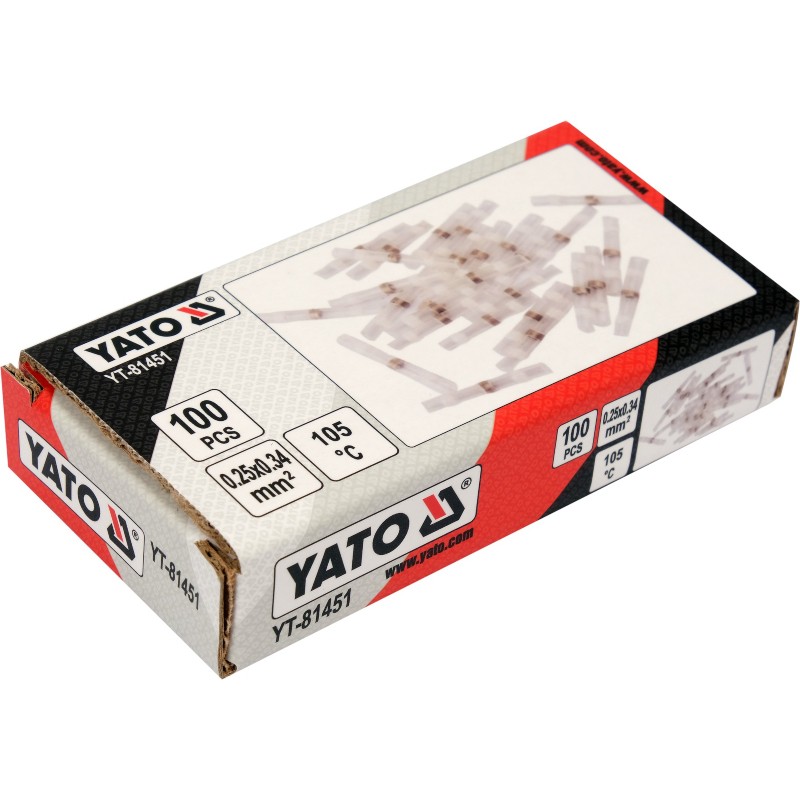 YT-81451 YATO Set 100 mansoane termocontractabile 0.25-0.34mm2