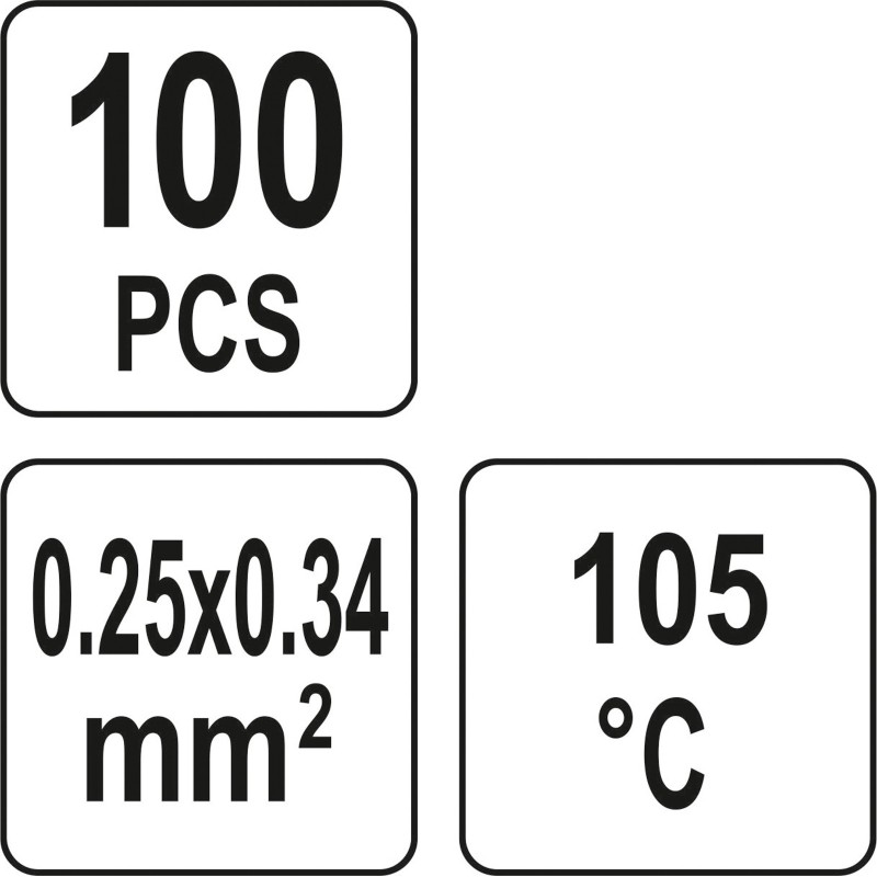 YT-81451 YATO Set 100 mansoane termocontractabile 0.25-0.34mm2