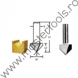 D-47927 MAKITA Freza profilata V,diametru 15.9mm,tija cilindrica 12mm