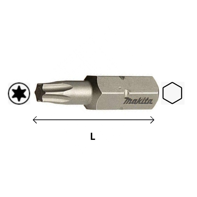 P-06389 MAKITA Set 10 biti TORX T40,prindere hexagon 1/4",lungime 25mm