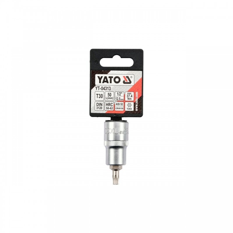 YT-04313 YATO BIT TORX T30, cu adaptor 1/2", lungime 55 mm