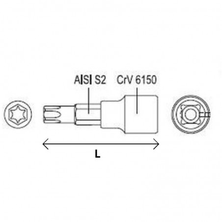YT-04305 YATO Bit TORX T25, cu adaptor 1/4", lungime 37 mm