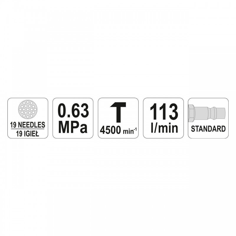 YT-09910 YATO Pistol pneumatic de curatat cu ace