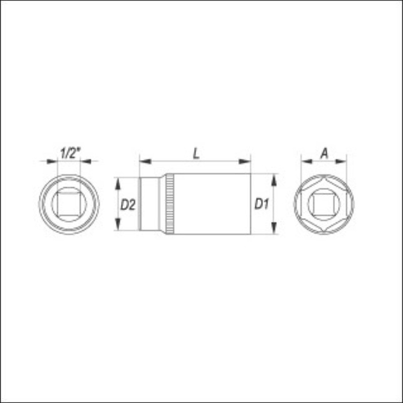 YT-1239 YATO Cheie tubulara lunga 30 mm, cu prindere patrat 1/2"