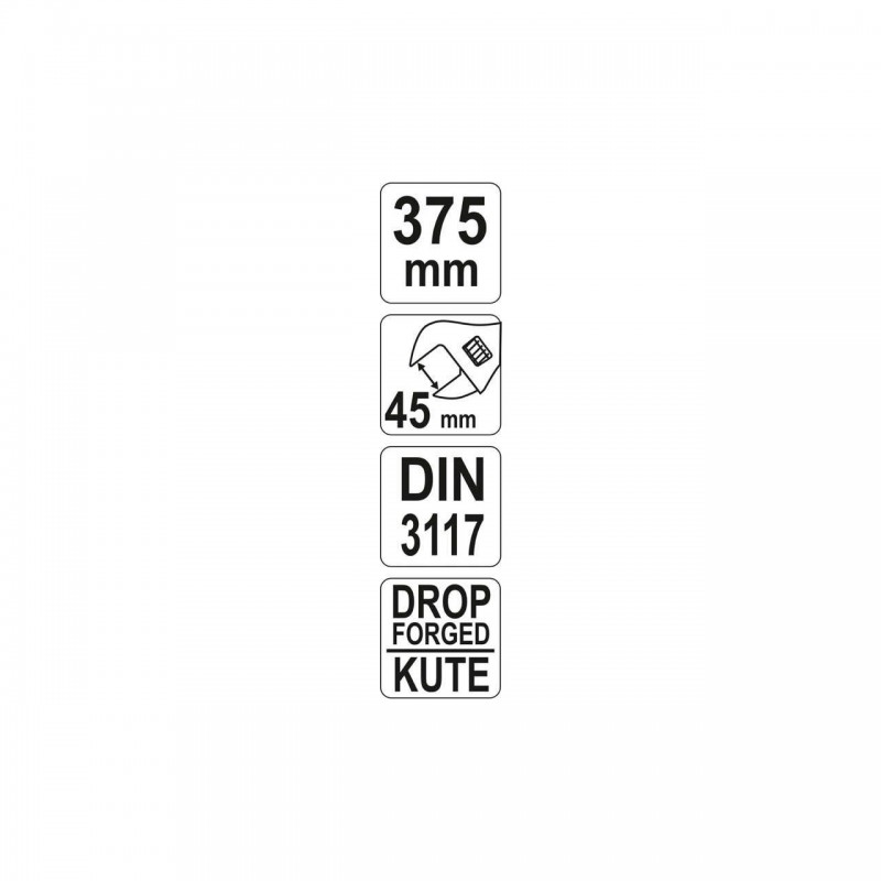 YT-21654 YATO Cheie reglabila, lungime 375 mm