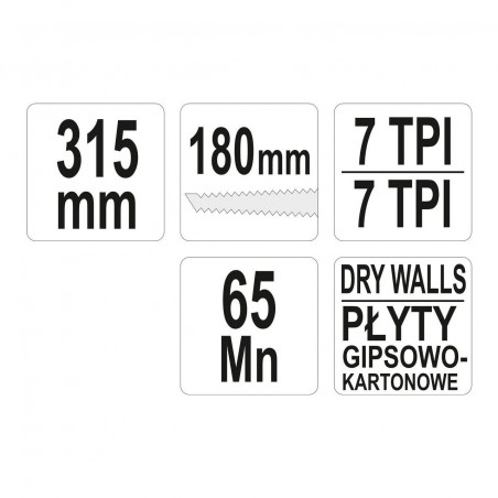 YT-31343 YATO Fierastrau pentru gips carton 180 mm