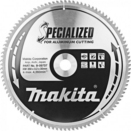 B-09737 MAKITA Panza fierastrau masa, 350 x 30 mm, dinti 100, aluminiu