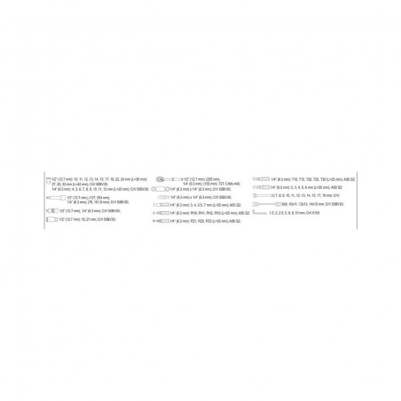 YT-38781Trusa de scule cu prindere 1/4" si 1/2", 77 piese