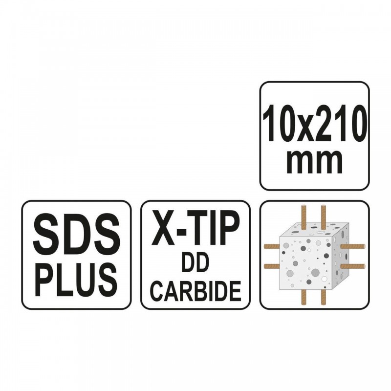 YT-41945 YATO Burghiu pentru beton, SDS PLUS 10x210 mm