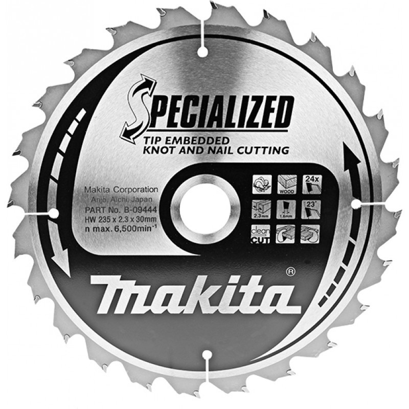 B-09444 MAKITA Panza ferastrau circular, 235 x 30 mm, pentru lemn cuie