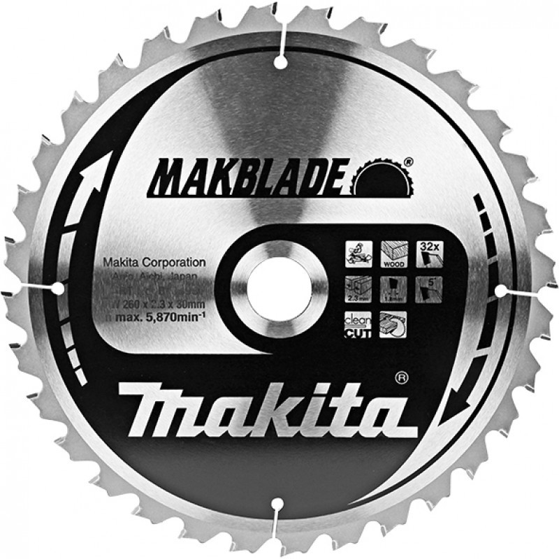 B-08931 MAKITA Disc fierastrau circular, 260x30mm, 32 dinti, MAKBLADE