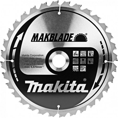 B-08931 MAKITA Disc fierastrau circular, 260x30mm, 32 dinti, MAKBLADE