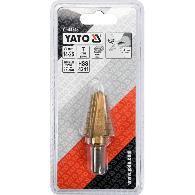 YT-44743 YATO Burghiu in trepte 14 - 26 mm