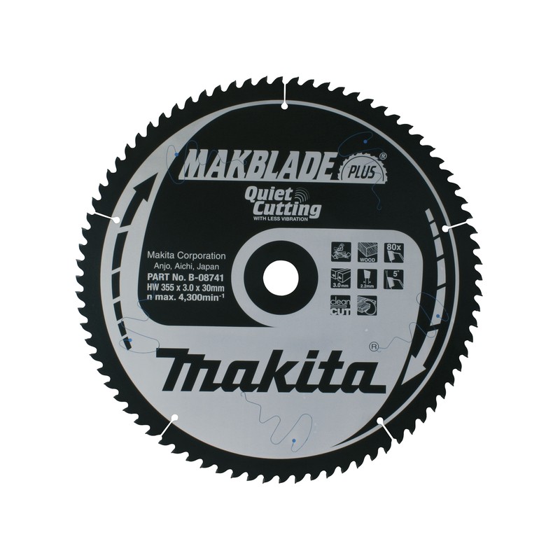 B-08741 MAKITA Disc ferastrau circular,355x30mm,80 dinti,MAKBLADE-PLUS