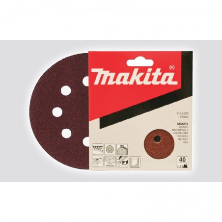 P-43533 MAKITA Set 10 foi abrazive, granulatie 40, diametru 125 mm