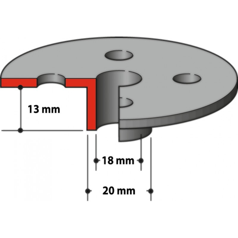 164393-0 MAKITA Ghidaj sablon freze lemn,fixare 18x20mm,inaltime 13mm