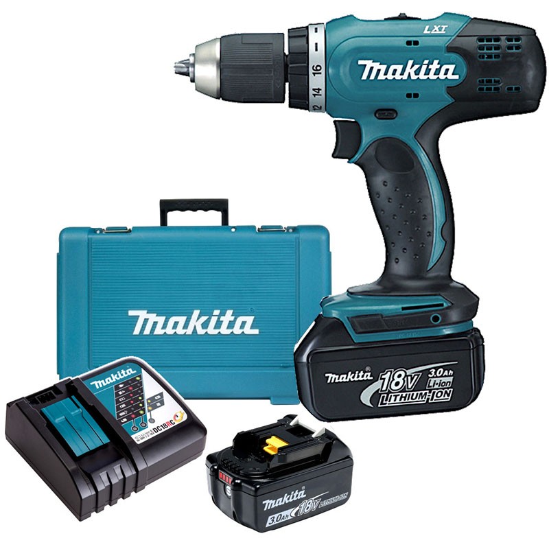 DDF453RFE MAKITA Bormasina cu doi acumulatori Li-Ion de 18 V 3.0 Ah