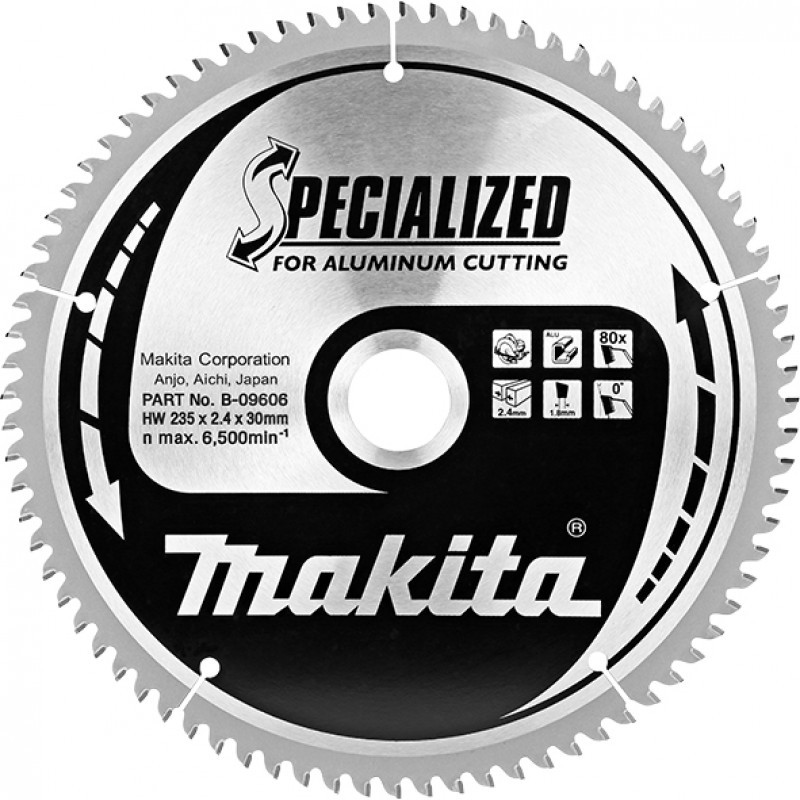B-09606 MAKITA Panza ferastrau circular,235 x 30 mm,80 dinti,aluminiu
