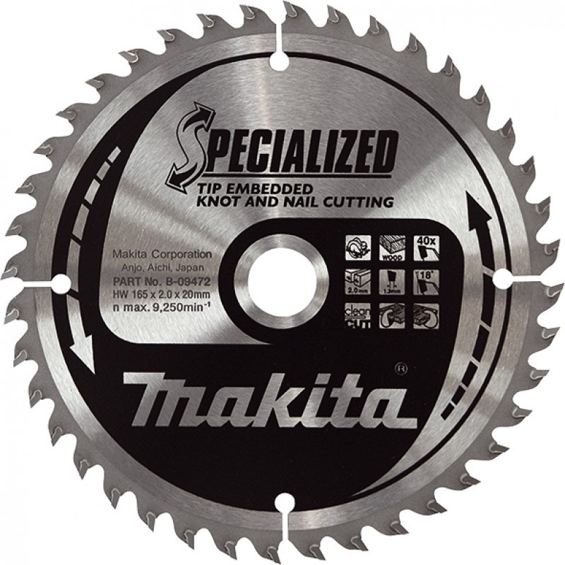 B-09472 MAKITA Panza ferastrau circular SPECIALIZAT,160x20 mm,40 dinti
