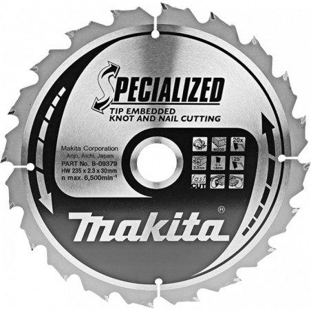 B-09379 MAKITA Panza ferastrau circular SPECIALIZAT,235x30 mm,20 dinti