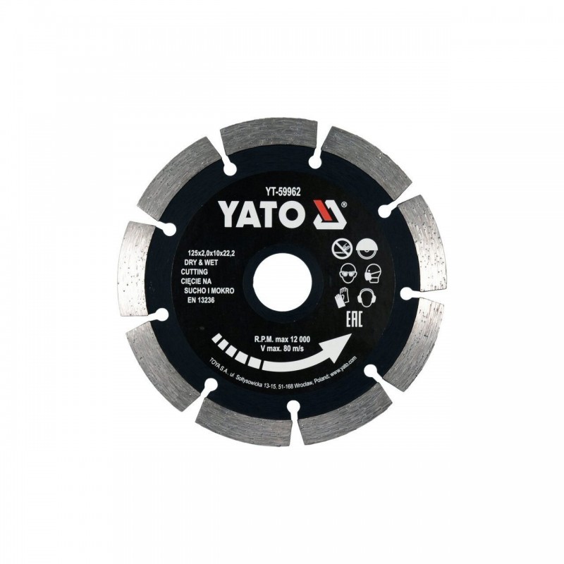 YT-59962 YATO Disc diamantat segmentat 125 x 22.2 x 2 mm