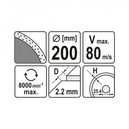 YT-6017 YATO Disc diamantat continuu, diametru 200 mm